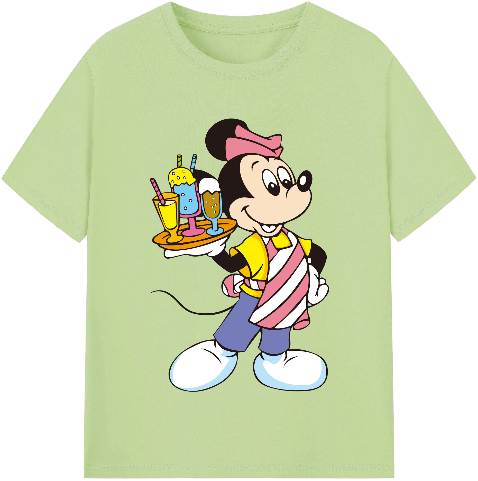 （画像用） ミッキーマウス Mickey Mouse 綿100％半袖Tシャツ（フロントプリント）